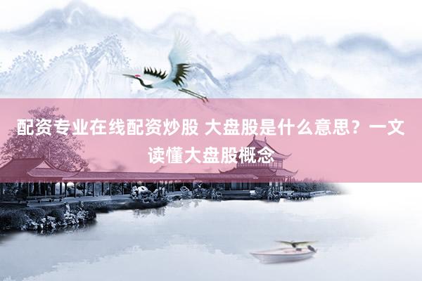 配资专业在线配资炒股 大盘股是什么意思？一文读懂大盘股概念