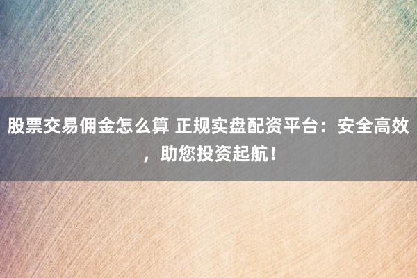 股票交易佣金怎么算 正规实盘配资平台：安全高效，助您投资起航！