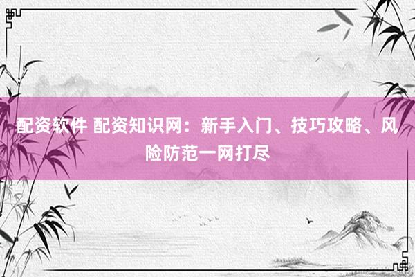 配资软件 配资知识网：新手入门、技巧攻略、风险防范一网打尽