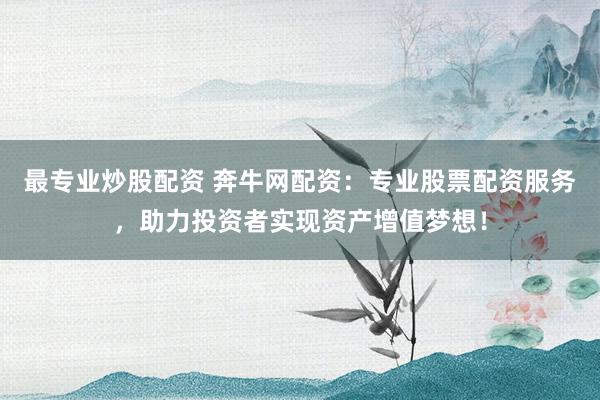 最专业炒股配资 奔牛网配资：专业股票配资服务，助力投资者实现资产增值梦想！