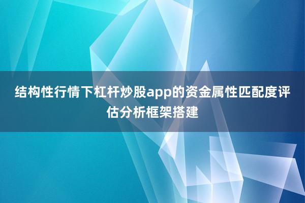 结构性行情下杠杆炒股app的资金属性匹配度评估分析框架搭建