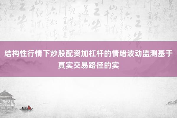 结构性行情下炒股配资加杠杆的情绪波动监测基于真实交易路径的实