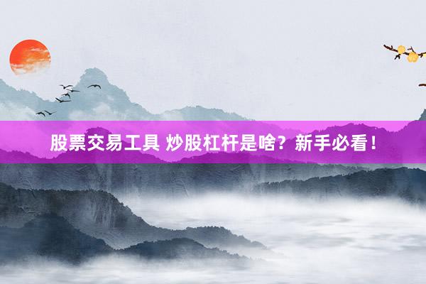 股票交易工具 炒股杠杆是啥？新手必看！